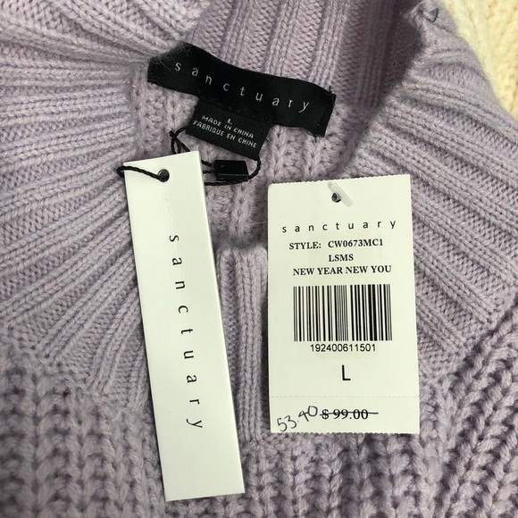 SANCTUARY NWT  Sweet Tooth Purple White Striped Sweater - Picture 7 of 8